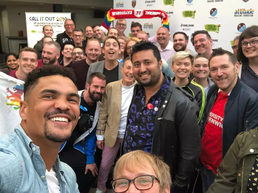 LGBT+ football fans with Anthony Ogogo at #CallItOut19
